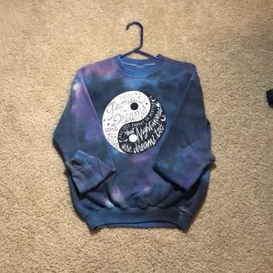 Blue and Purple Sweater with Yin Yang sign